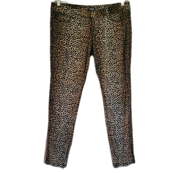 Dolce & Gabbana Leopard Animal Print Skinny Jeans Pants Low Rise Designer Goth - Picture 2 of 13